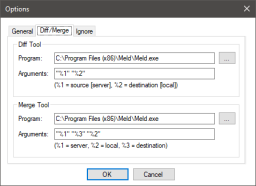 Options Window - Diff Tool